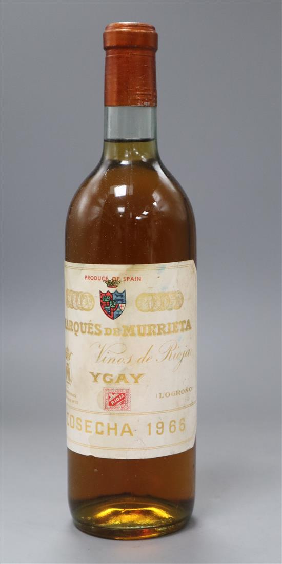 Seven bottles of Marques De Marrieta, Vinos de Rioja Y Gay, 1966.